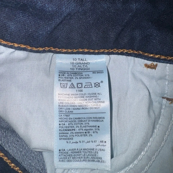 Old Navy Mid Rise Kicker Bootcut Dark Blue Denim Jean Sz 10 Tall - Picture 5 of 6